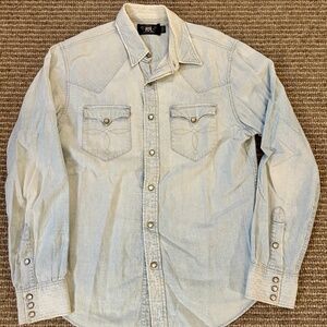 RRL Ralph Lauren Men’s Chambray Western Shirt
